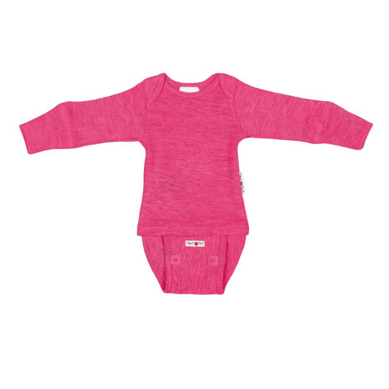 ManyMonths Langarm-Body & Shirt aus Wolle - Pop Pink Charmer / Explorer (62 - 80/86) von ManyMonths