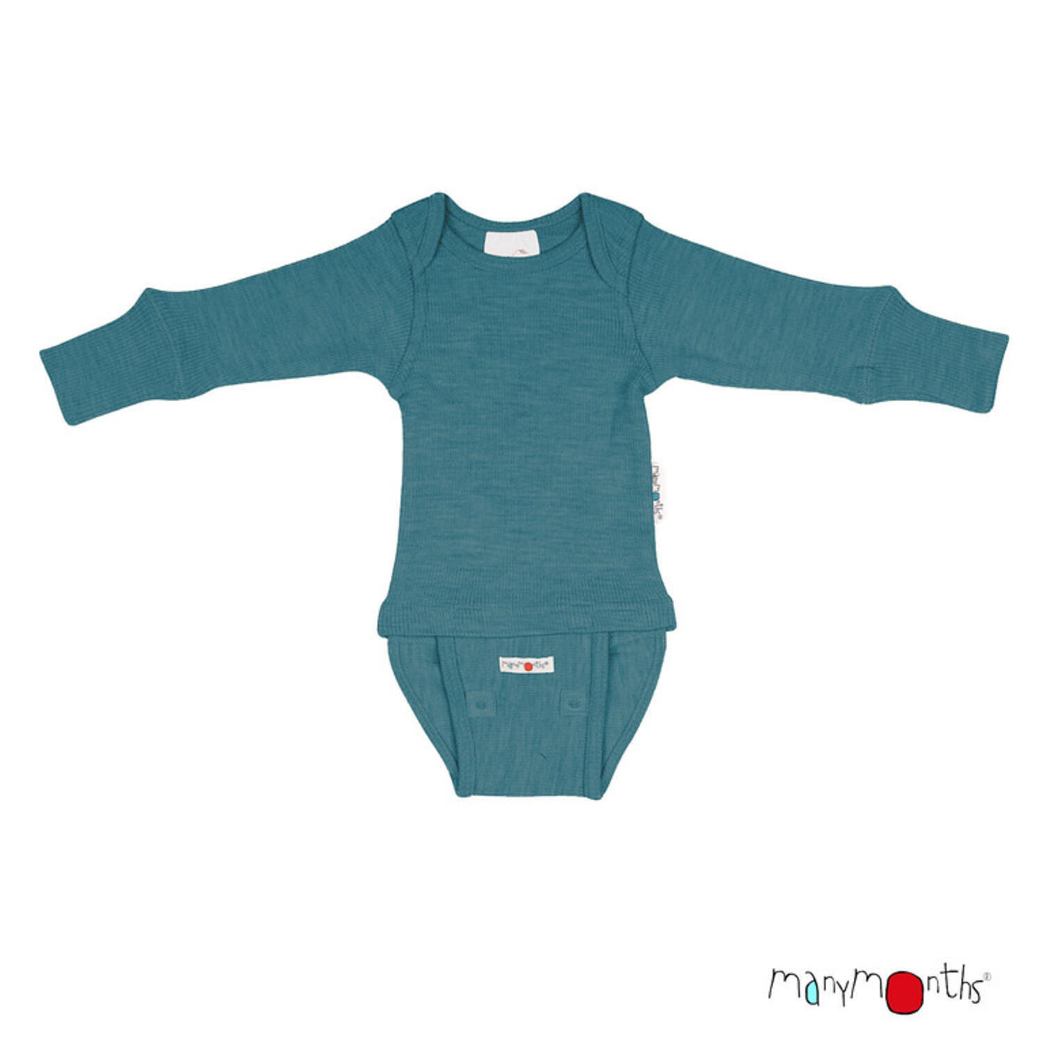 ManyMonths Langarm-Body & Shirt aus Wolle - Sea Grotto Adventurer (80 - 92/98) von ManyMonths
