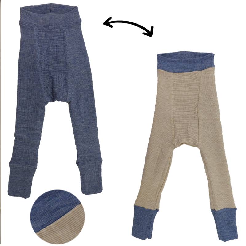 ManyMonths Longies aus Wolle - Adventurer Plus (86 - 98) Blue Mist / Toasted Coconut von ManyMonths