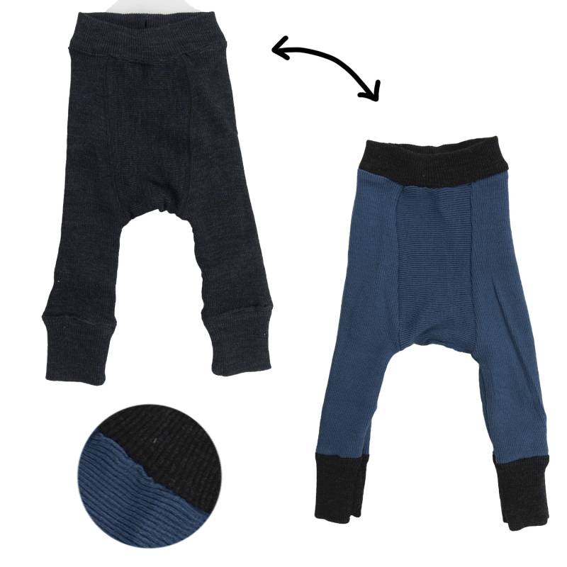 ManyMonths Longies aus Wolle - Charmer (62 - 68/74) Bright Silver / Foggy Black von ManyMonths
