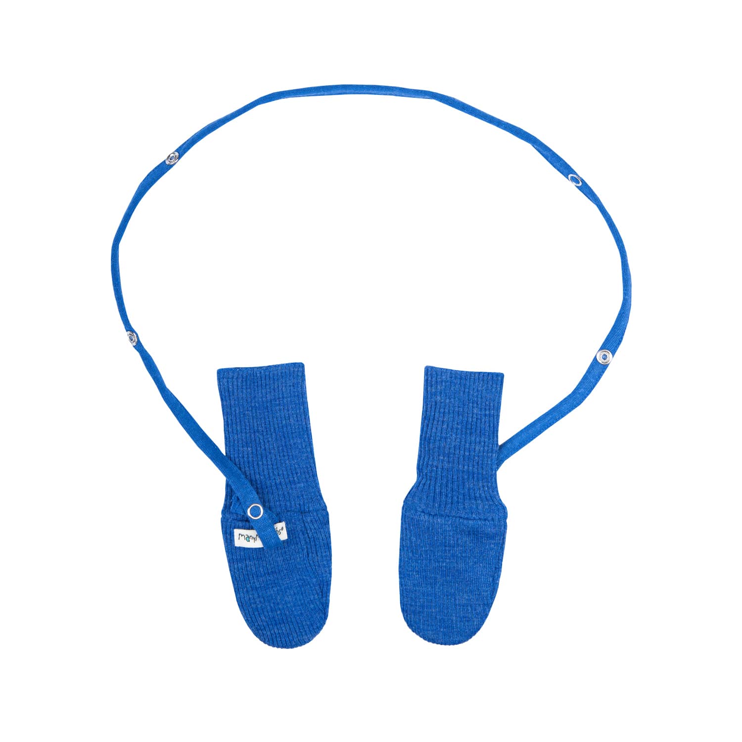 ManyMonths Mittens Fäustlinge mit Band aus Wolle - Classic Blue Explorer / Adventurer (68 - 92/98) von ManyMonths