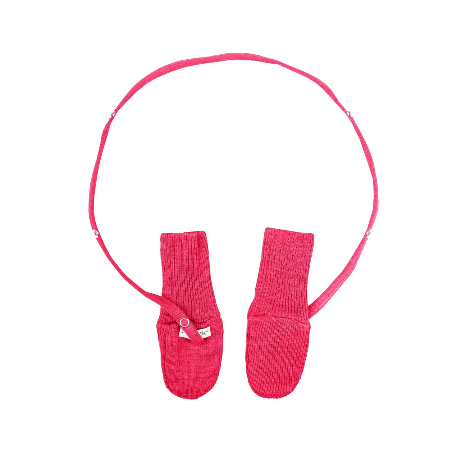 ManyMonths Mittens Fäustlinge mit Band aus Wolle - Pop Pink Explorer / Adventurer (68 - 92/98) von ManyMonths