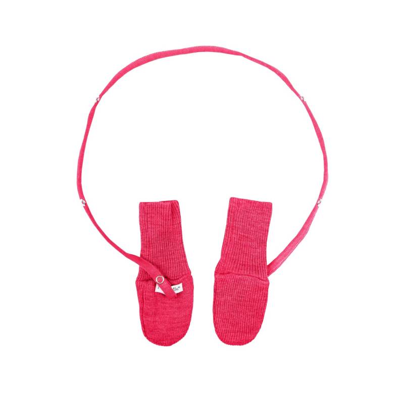 ManyMonths Mittens Fäustlinge mit Band aus Wolle - Pop Pink Explorer / Adventurer (68 - 92/98) von ManyMonths
