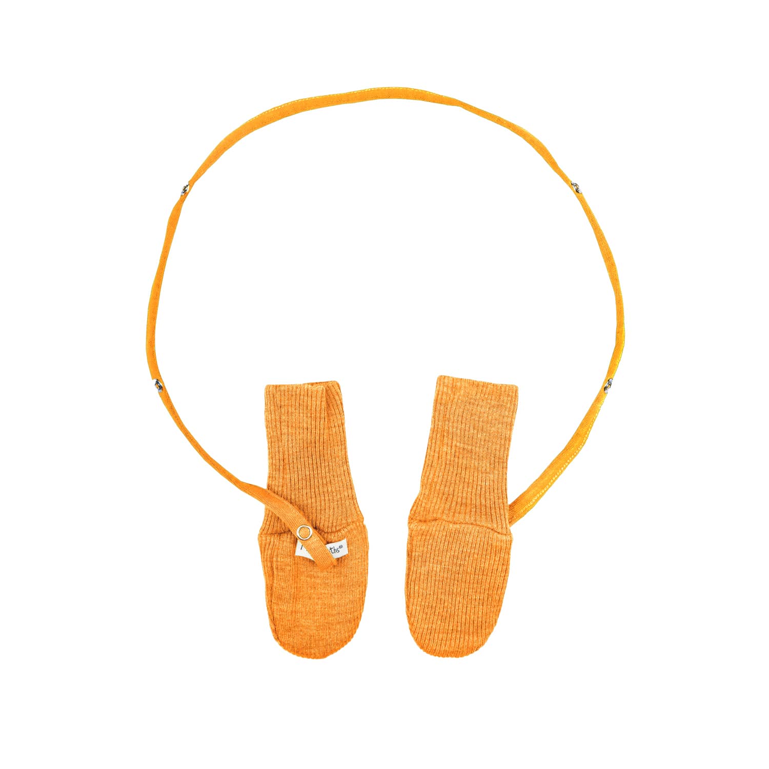 ManyMonths Mittens Fäustlinge mit Band aus Wolle - Tangerine Marmalade Explorer / Adventurer (68 - 92/98) von ManyMonths