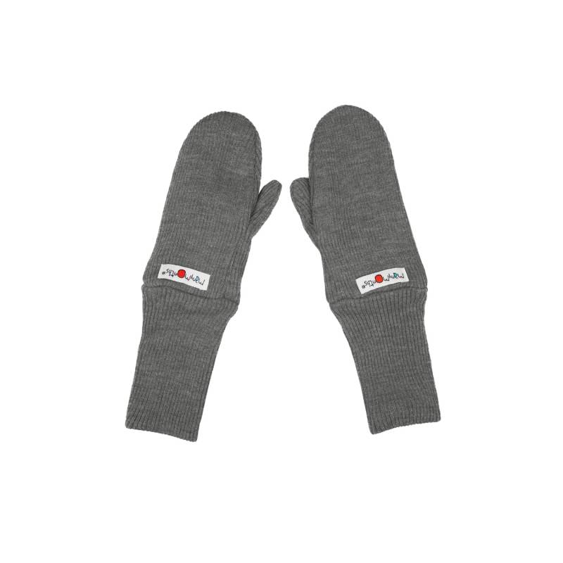 ManyMonths Mittens Fäustlinge ohne Band aus Wolle - Conquerer (98 - 104/110) Elephant Grey von ManyMonths