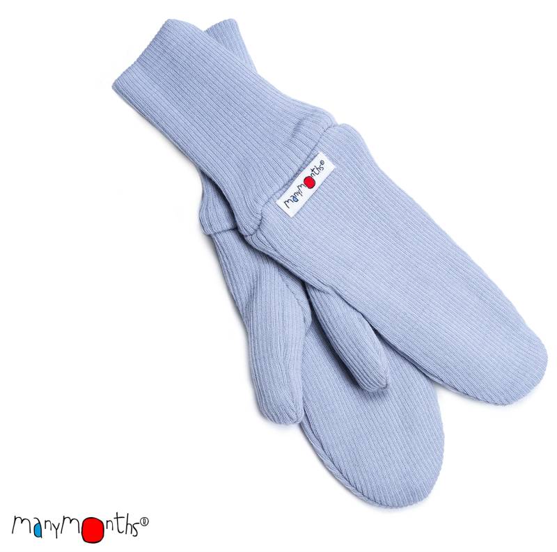 ManyMonths Mittens Fäustlinge ohne Band aus Wolle - Innovator (110 - 122/128) Bright Silver von ManyMonths