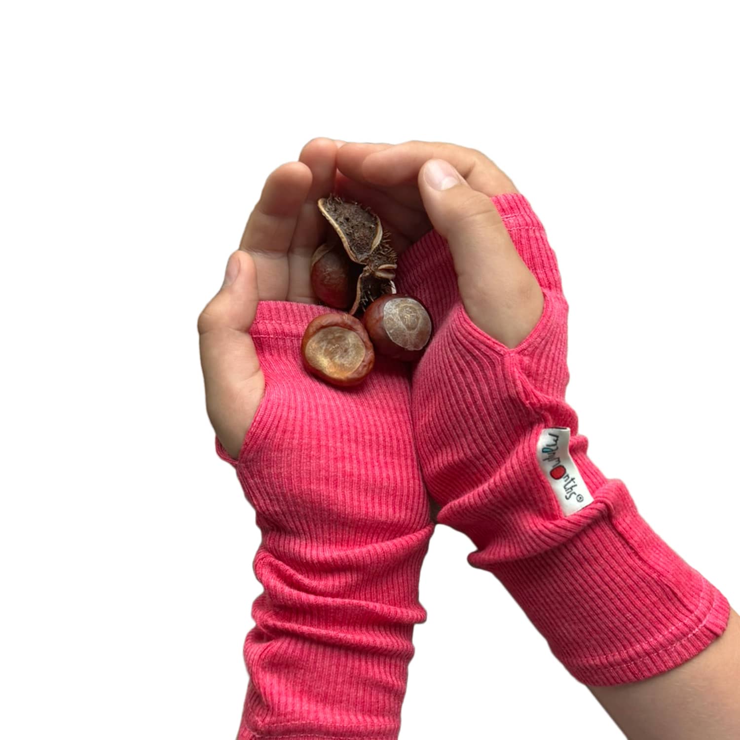 ManyMonths Mittens fingerlose Handschuhe aus Wolle - Pop Pink ManyMonths Mittens fingerlose Handschuhe aus Wolle - Pop Pink von ManyMonths