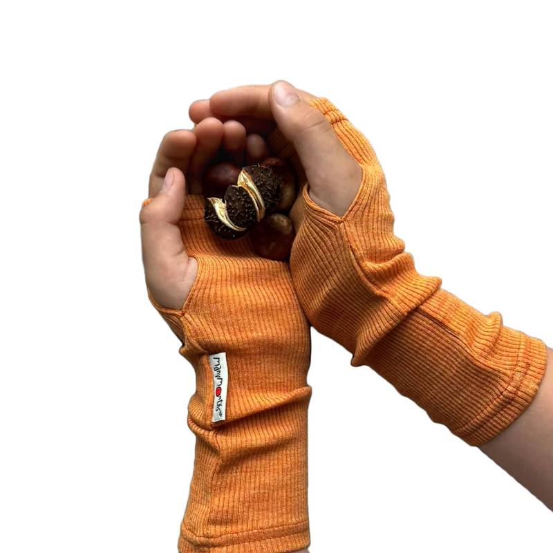 ManyMonths Mittens fingerlose Handschuhe aus Wolle - Tangerine Marmalade von ManyMonths