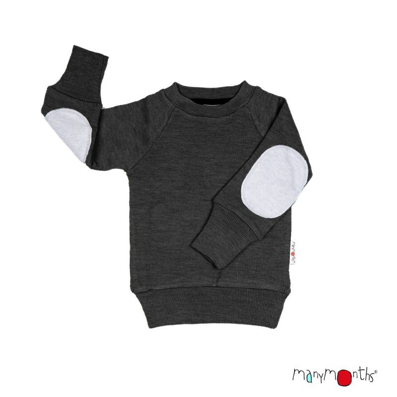 ManyMonths Pullover mit Aufnähern - Foggy Black Enthusiast (128 - 134/140) von ManyMonths