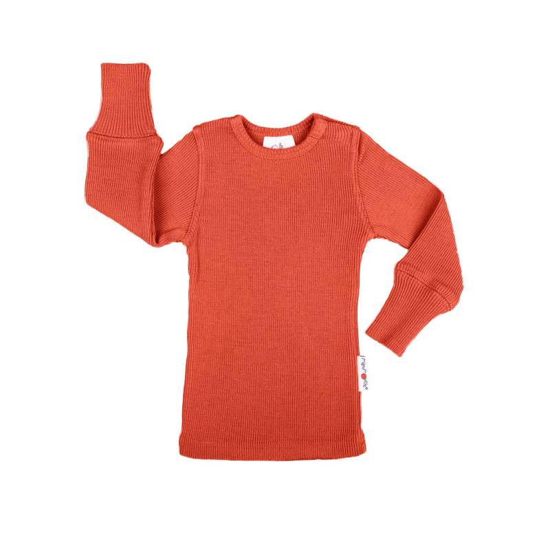 ManyMonths Shirt (Langarm) aus Wolle - Enthusiast (128 - 134/140) Rooibus Red von ManyMonths