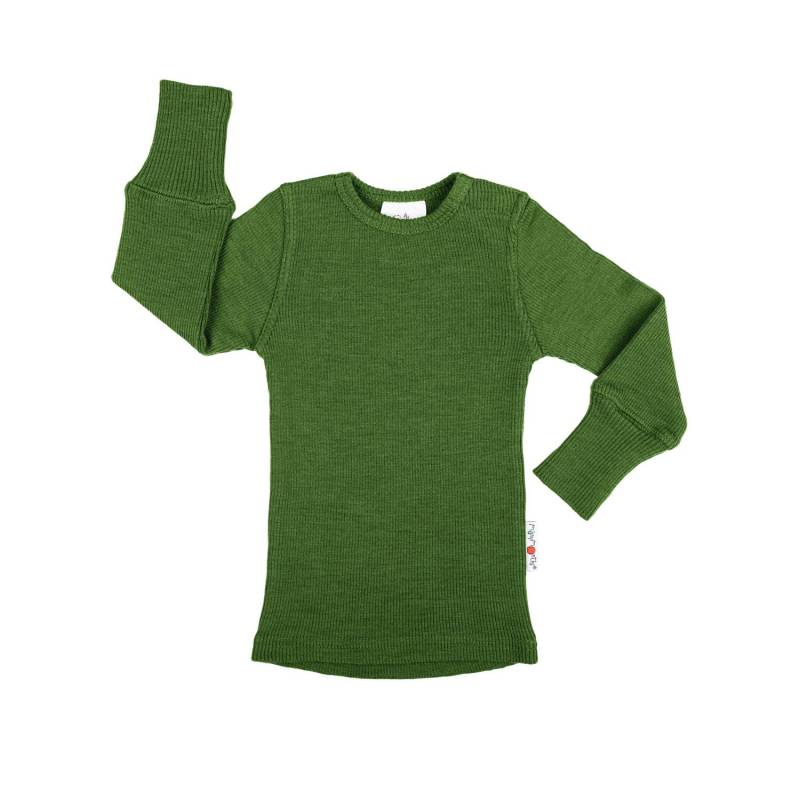 ManyMonths Shirt (Langarm) aus Wolle - Forest Floor Green Enthusiast (128 - 134/140) von ManyMonths