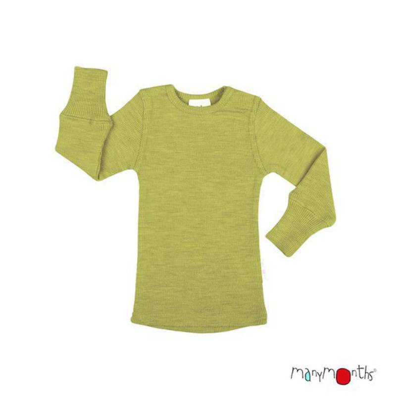 ManyMonths Shirt (Langarm) aus Wolle - Innovator (110 - 122/128) Pea Puree von ManyMonths