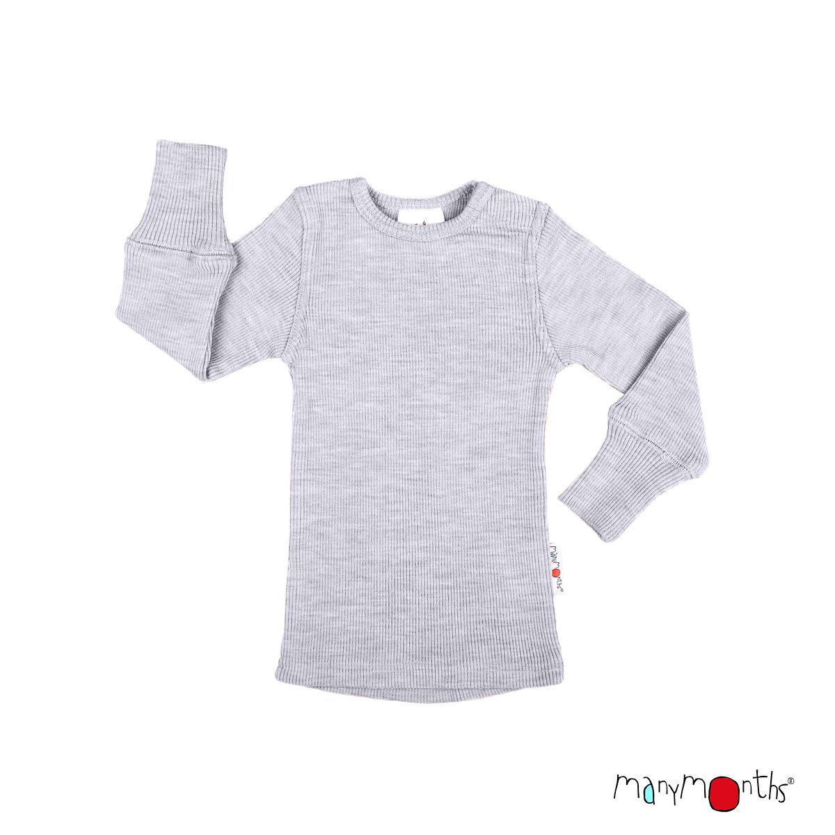 ManyMonths Shirt (Langarm) aus Wolle - Innovator (110 - 122/128) Platinum Grey von ManyMonths