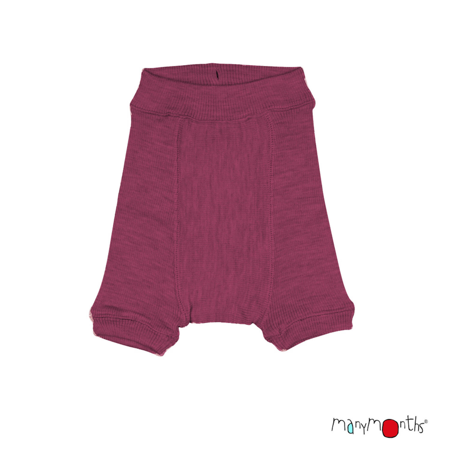 ManyMonths Shorties aus Wolle - Adventurer Plus (86 - 98) Dark Cerise / Vintage Pink von ManyMonths