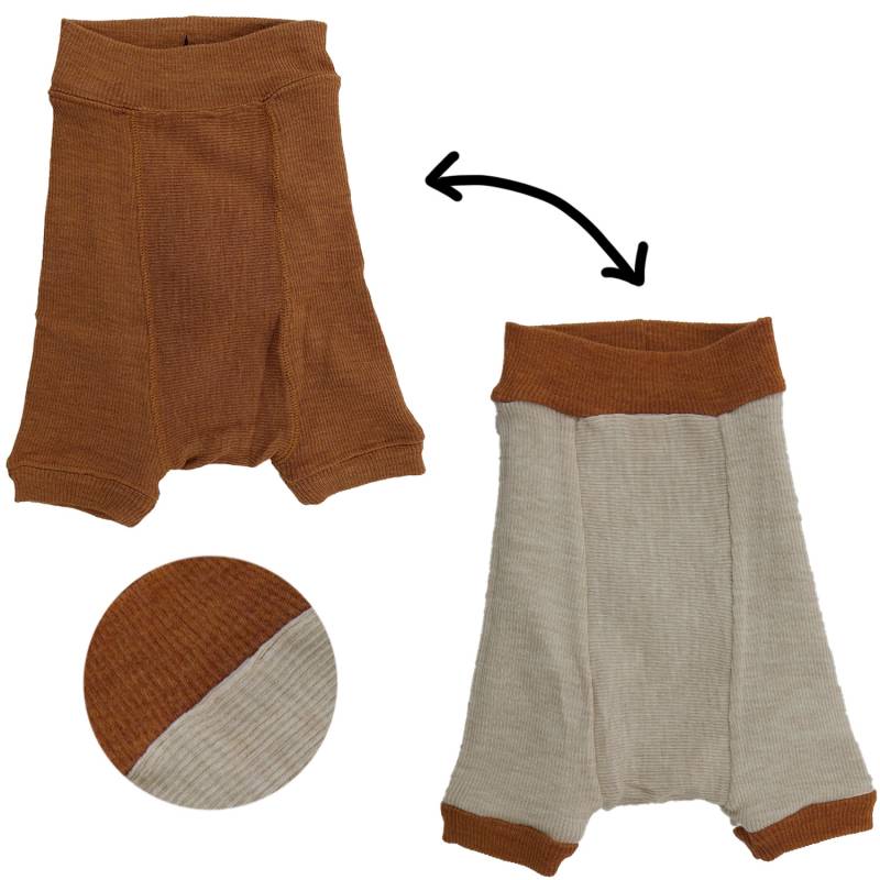 ManyMonths Shorties aus Wolle - Charmer (62 - 68/74) Potter´s Clay / Toasted Coconut von ManyMonths
