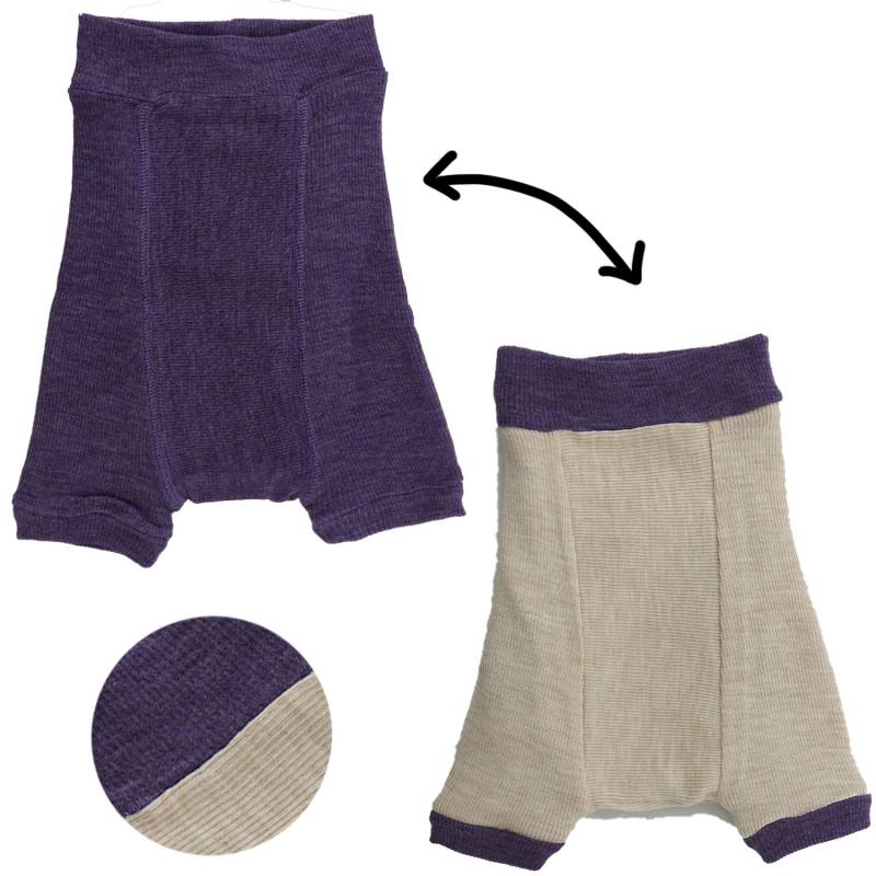 ManyMonths Shorties aus Wolle - Charmer (62 - 68/74) Dusty Grape / Toasted Coconut von ManyMonths