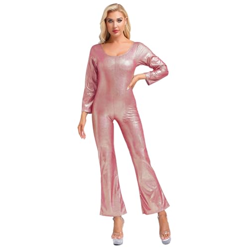Manyakai Damen Glänzend Tanz Jumpsuit Disco Outfit Jumpsuit Bodysuit Overall 70er 80er Jahre Fasching Hippie Kostüm Rot M Manyakai Damen Glänzend Tanz Jumpsuit Disco Outfit Jumpsuit Bodysuit Overall 70er 80er Jahre Fasching Hippie Kostüm Rot M von Manyakai