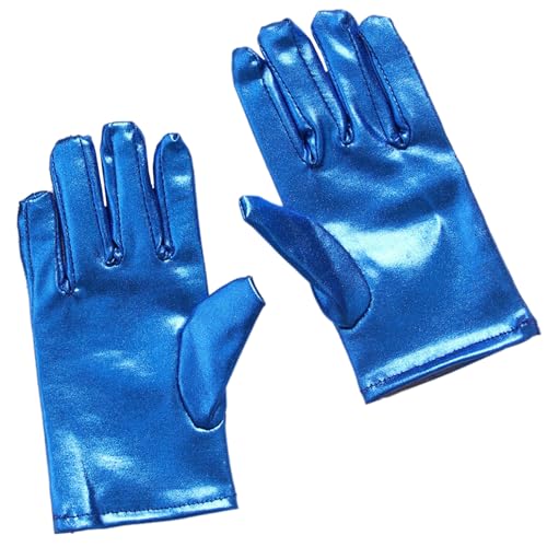 Manyakai Glänzende Pailletten Handschuhe Kinder Gesangshandschuhe Tanzhandschuhe Glitzer Kostüme Halloween Party Blau 3-12 Jahre von Manyakai