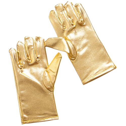 Manyakai Glänzende Pailletten Handschuhe Kinder Gesangshandschuhe Tanzhandschuhe Glitzer Kostüme Halloween Party Gold 3-12 Jahre von Manyakai