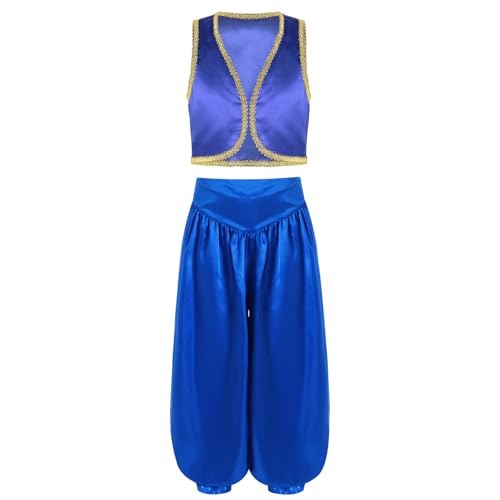 Manyakai Jungen Prinz Verkleidung Arabian Prince Rollenspiel Ärmellos Weste Top mit Hose Set Karneval Cosplay Fasching Party Blau 170 Manyakai Jungen Prinz Verkleidung Arabian Prince Rollenspiel Ärmellos Weste Top mit Hose Set Karneval Cosplay Fasching Party Blau 170 von Manyakai