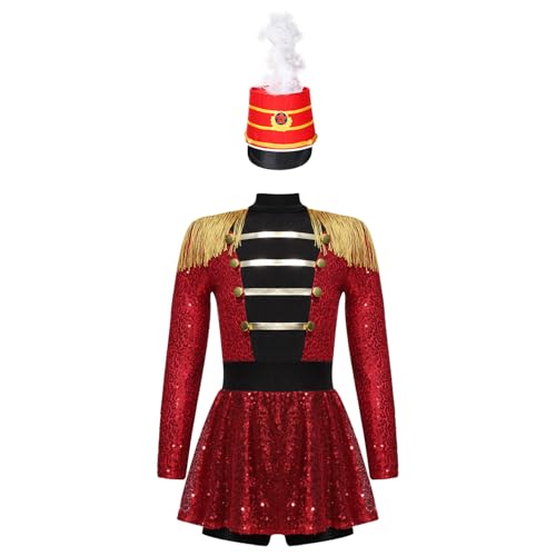 Manyakai Mädchen Zirkus Kostüm Zirkusdirektorin Trommler Uniform Langarm Bodysuit und Zauberhut Cosplay Verkleidung Rot 122-128 Manyakai Mädchen Zirkus Kostüm Zirkusdirektorin Trommler Uniform Langarm Bodysuit und Zauberhut Cosplay Verkleidung Rot 122-128 von Manyakai