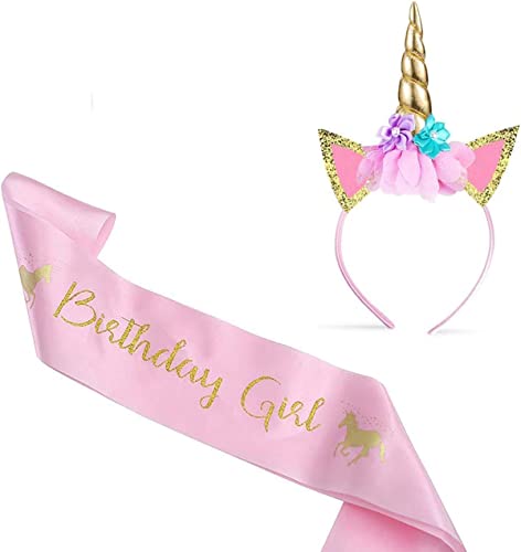 MaoNativey Einhorn Party Zubehör, Gold Einhorn Stirnband und Geburtstag Mädchen Schärpe für Kinder, Geburtstage, Rollenspiele, Festivals, Unicorn Party Cosplay usw MaoNativey Einhorn Party Zubehör, Gold Einhorn Stirnband und Geburtstag Mädchen Schärpe für Kinder, Geburtstage, Rollenspiele, Festivals, Unicorn Party Cosplay usw von MaoNativey