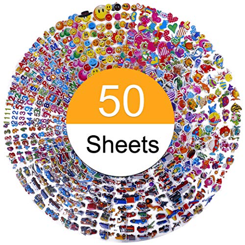 Aufkleber für Kinder 1200+, 50 Verschiedene Blätter, 3D Puffy Aufkleber, Babies Stickeralbum im Kinderzimmer & van der Wand Geburtstagsgeschenk, Inklusive Tiere Autos Fische Herzen Anzahl Smileys Aufkleber für Kinder 1200+, 50 Verschiedene Blätter, 3D Puffy Aufkleber, Babies Stickeralbum im Kinderzimmer & van der Wand Geburtstagsgeschenk, Inklusive Tiere Autos Fische Herzen Anzahl Smileys von MaoXinTek