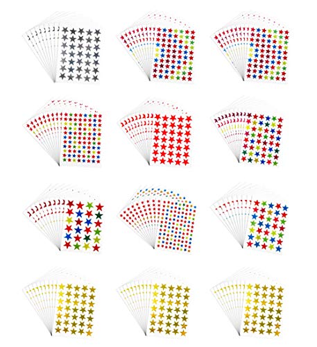 Star Stickers 6180 bunte selbstklebende Belohnungsaufkleber Sterne Etiketten für Scrapbooking oder Verzierung, 120 Blatt Star Stickers 6180 bunte selbstklebende Belohnungsaufkleber Sterne Etiketten für Scrapbooking oder Verzierung, 120 Blatt von MaoXinTek
