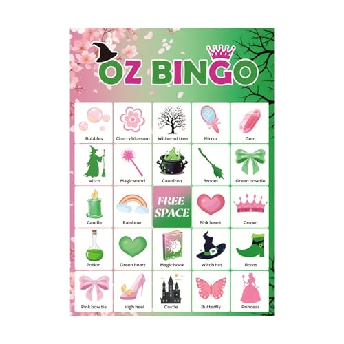 Maodom Hexen Bingo Kartenspiel | Halloween Partygeschenke Kartenspiel Set - Tragbarer Kartensatz Reisefest Für Schulunterricht Anfänger Geburtstag Familienfeiern von Maodom