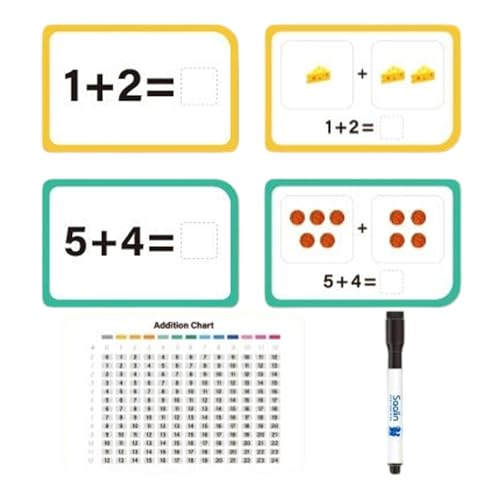 Maodom Mathe Flashkarten für den Kindergarten, Interaktive Lernhilfen Zur Zahlenerkennung, Multiplikation Rechentraining Lernspiel für Zuhause Lernkarten Maodom Mathe Flashkarten für den Kindergarten, Interaktive Lernhilfen Zur Zahlenerkennung, Multiplikation Rechentraining Lernspiel für Zuhause Lernkarten von Maodom