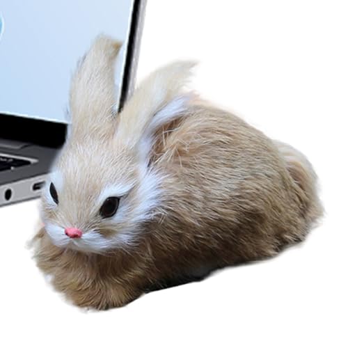 Maodom Plüschtier Hase, Realistischer Tisch Hase Plüschtier, Kuschelhasen Modell Sammelfigur Deko Für Couch Bett Wohnzimmer Schlafzimmer von Maodom