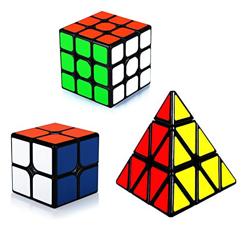 Maomaoyu Zauberwürfel Cube Set 3 Stück,Speed 2x2 3x3 Pyraminx Zauberwürfeln von Maomaoyu