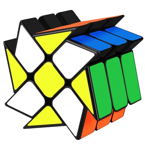 Maomaoyu Zauberwürfel Windmill Cube Speed Magic Cube Puzzle Magischer Würfel PVC Aufkleber für Schneller und Präziser mit Lebendigen Farben(Schwarz) von Maomaoyu