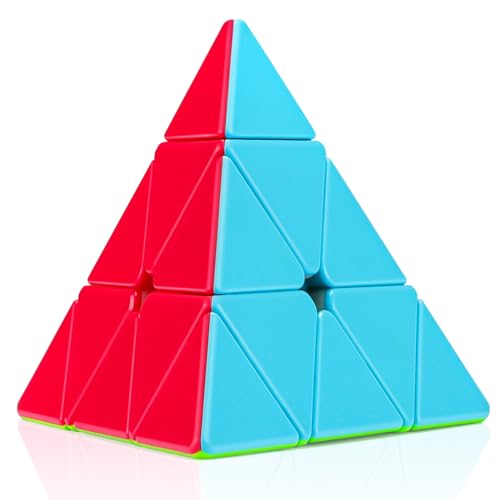Maomaoyu Zauberwürfel Pyraminx Stickerless 3x3 3x3x3 Magic Cube Pyramide Speed Magischer Würfel Spielzeug für Kinder von Maomaoyu