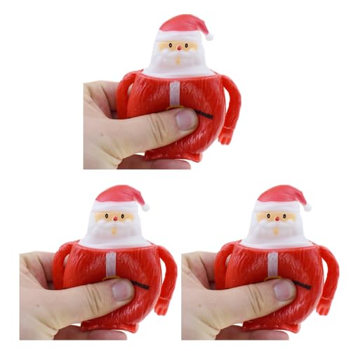 3PCS Squeeze Santa Fidgets Spielzeug Für Kinder Stress Relief Spielzeug Cartoon Schneemann Spielzeug Dekompression TPR Spielzeug Für Autismus Kinder Weihnachten Neuheit TPR Squeeze Toy von Maouira