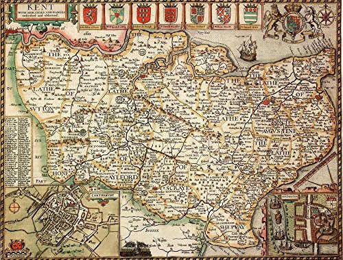 Map Marketing KENT1 Kent Historische Karte 1000 Teile Puzzle (1610) Freier Druck von Map Marketing