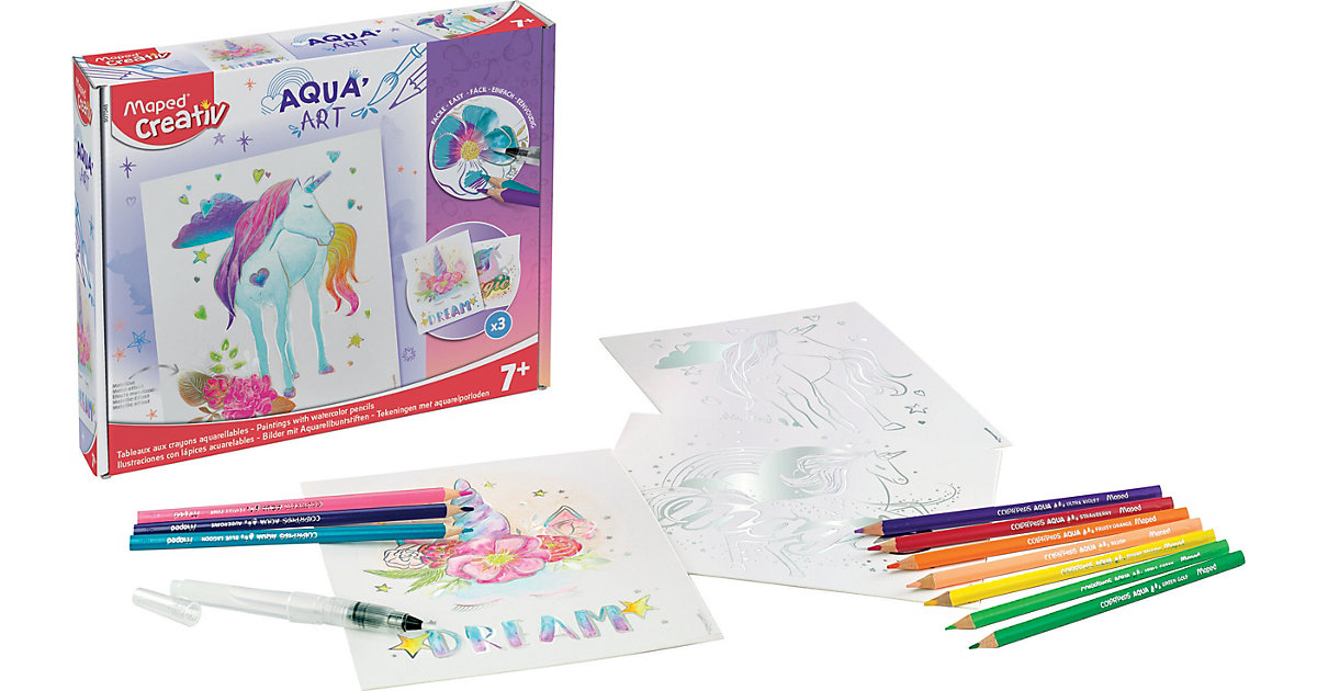 Ausmal-Set Aqua'Art - Einhorn lila von Maped