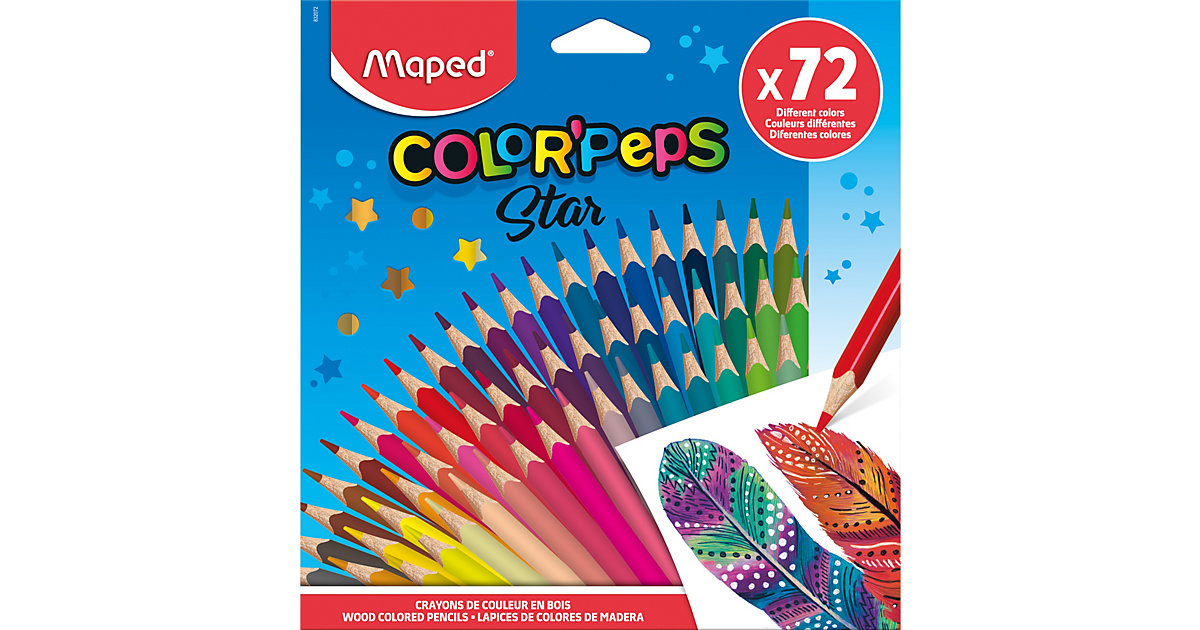 Buntstifte Color' Peps STAR, 72 Farben bunt von Maped