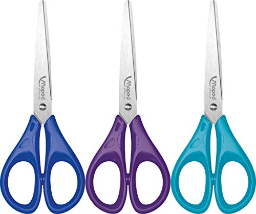 Maped 476110 Essentials Schulschere, 16 cm, blau, lila oder türkis, verschiedene Modelle, 1 Stück Maped 476110 Essentials Schulschere, 16 cm, blau, lila oder türkis, verschiedene Modelle, 1 Stück von Maped
