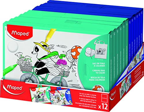 Maped - Aktivitäten zum Ausmalen - Stoffbeutel zum Ausmalen - ab 5 Jahren - Ideal zum Malen mit waschbaren oder permanenten Markern - Größe 30 x 20 cm - aus Polyester Maped - Aktivitäten zum Ausmalen - Stoffbeutel zum Ausmalen - ab 5 Jahren - Ideal zum Malen mit waschbaren oder permanenten Markern - Größe 30 x 20 cm - aus Polyester von Maped