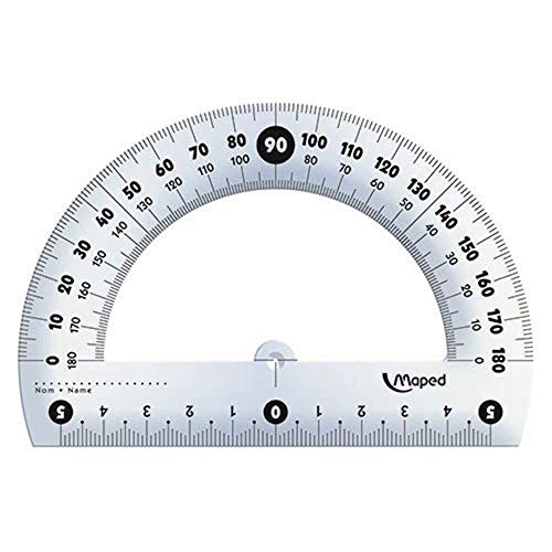 Maped - Halbkreis-Winkelmesser CLASSIC, 12 cm , 180° - transparent Maped - Halbkreis-Winkelmesser CLASSIC, 12 cm , 180° - transparent von Maped