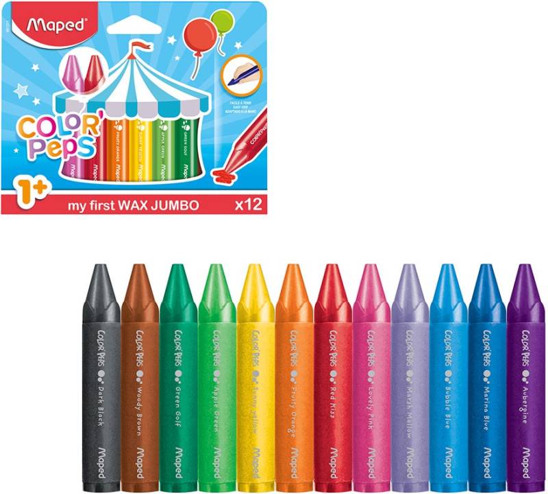 Maped Jumbo Wachsmalstifte 12er-Pack von Maped