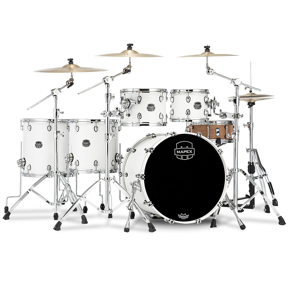 Mapex Saturn 22" Satin White 5 Pcs. Shellset Schlagzeug Mapex Saturn 22" Satin White 5 Pcs. Shellset Schlagzeug von Mapex