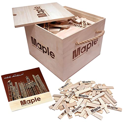 Maple 200 Holzbausteine mit Aufbewahrungsbox Natur Bausteine Bauklötze Holzplättchen rechteckig Maple 200 Holzbausteine mit Aufbewahrungsbox Natur Bausteine Bauklötze Holzplättchen rechteckig von Maple