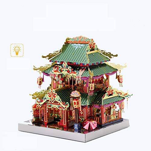Maplemu MU YM-N079-E Chinesische Traditionelle Architektur 3D Metall Modellbausätze DIY Puzzle Laser Cut Puzzle Spielzeug von Maplemu