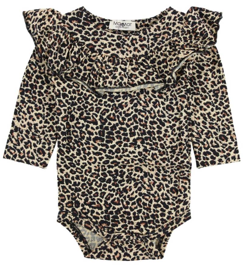 MarMar Body - l/ä - Bibbi - Braun Leopardprint m. Rüsche - MarMar - 1 Jahr (80) - Body L/Ä von MarMar