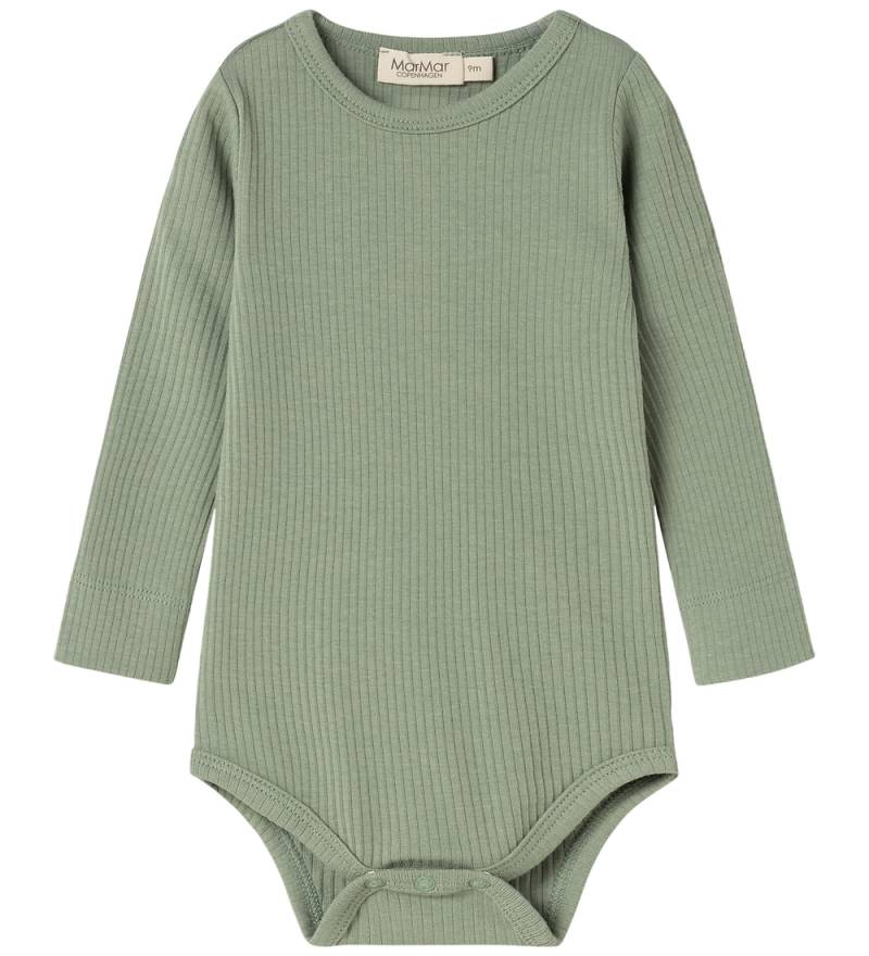 MarMar Body l/ä - Rib - Baumwolle/Modal - Plain - Mattiert Green - MarMar - 2 Jahre (92) - Body L/Ä von MarMar