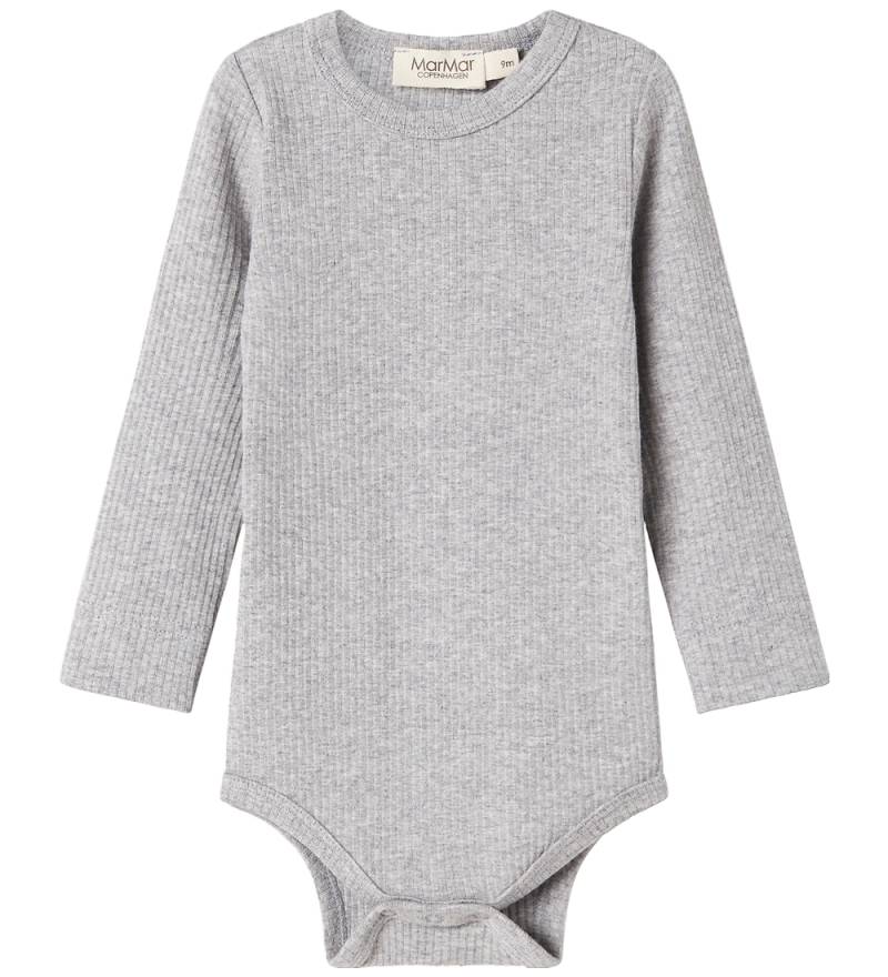 MarMar Body l/ä - Rib - Modal - Noos - Hellgrau-Meliert - MarMar - 1½ Jahre (86) - Body L/Ä von MarMar