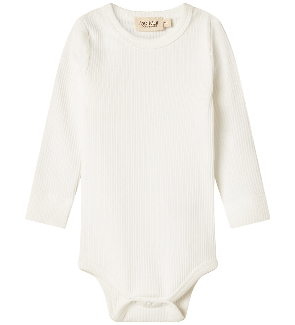 MarMar Body l/ä - Rib - Modal - Noos - Sanft White - MarMar - 1 Jahr (80) - Body L/Ä von MarMar