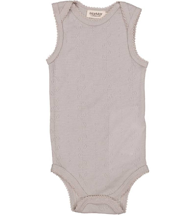 MarMar Body ohne Ärmel - Wolle - Pointelle - Bini - Soft Dove - MarMar - 1 Jahr (80) - Body ärmellos von MarMar